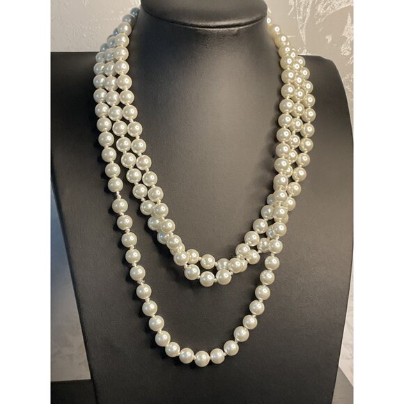 Extra Long Elegant Faux Pearl Layering Necklace - Picture 1 of 3